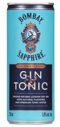 Bombay Sapphire - Gin & Tonic (4 pack 355ml cans) (4 pack 355ml cans)